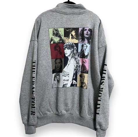 Shop Women's Taylor Swift Gray Size L Sweaters at a discounted price at Poshmark. Description: Eras Tour Quarter Zip size large but fits oversized. Only worn a few times!. Sold by alyssamcdani601. Fast delivery, full service customer support.